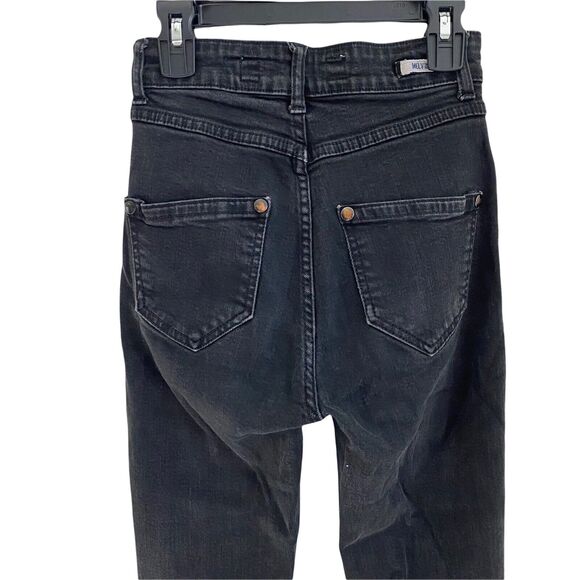 Brandy Melville IT 38 Jeans High Rise Skinny Soft Black Denim Stretch Basic - Picture 9 of 9